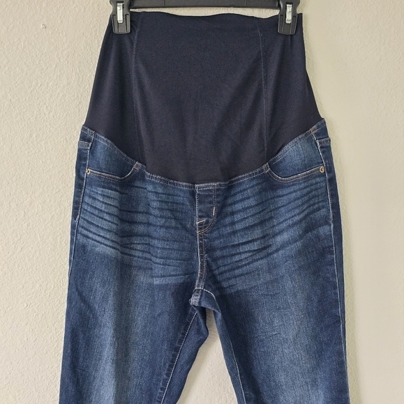Isabel Maternity Skinny Entubado Jeans 8/29R. Color Dark Blue elastic waistband - Picture 2 of 11